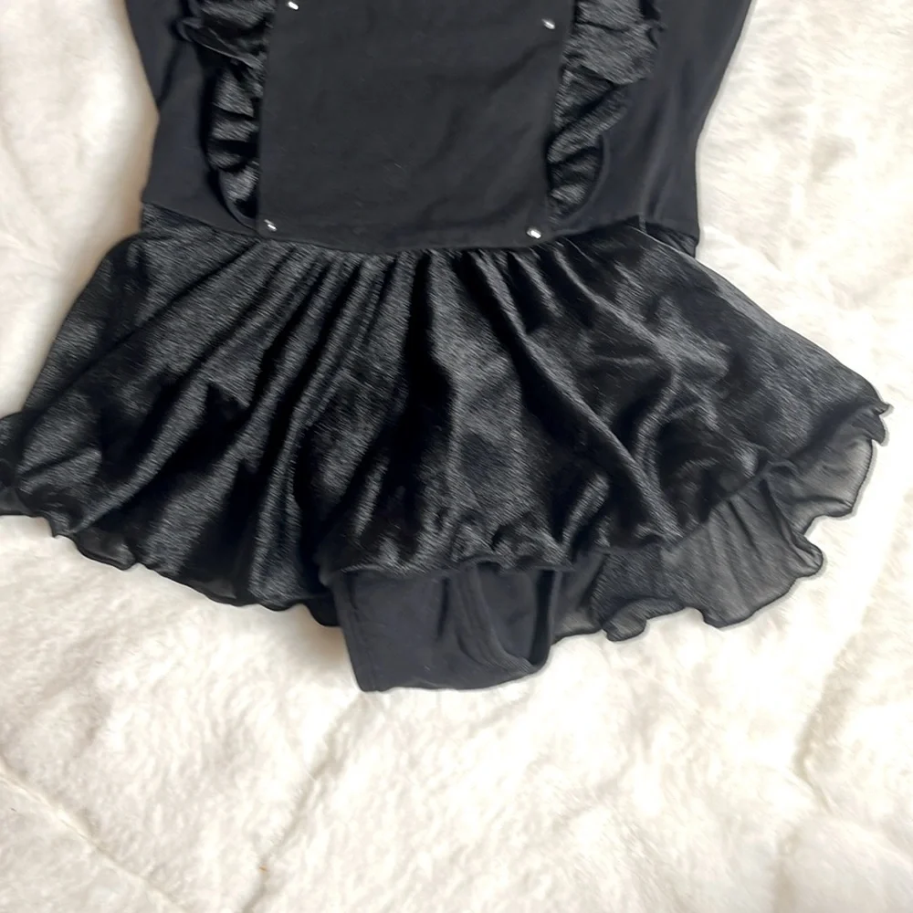 Little Girl Dance Leotard Black Soft Stretchy Size 4/5 - Picture 4 of 7